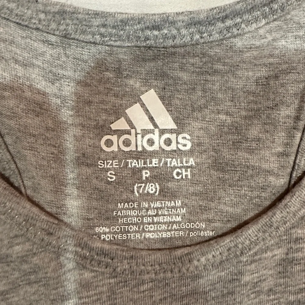 NEW Adidas Heather Gray Tank with Mint Logo size 7/8 - Picture 2 of 5